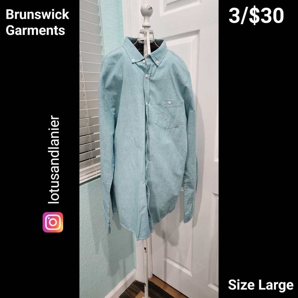 Cotton On Brunswick Garments Men's Blue Classic Fit Shirt Sz Large 3/$30